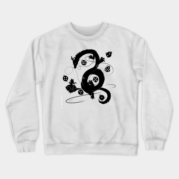 Wish to Dragon (b&w) Crewneck Sweatshirt by PanosStamo